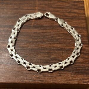 SU 925 Italy Sterling Silver Chain Bracelet 8”